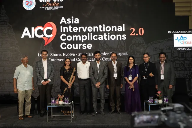 Faculty group photograph on the AICC 2.0 stage